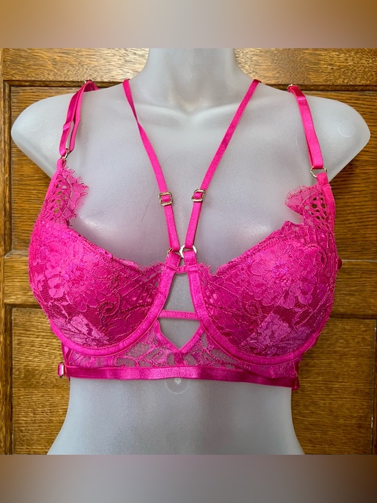 Honey Birdette Other - Honey Birdette Fuchsia Lace Strappy Underwire Bra